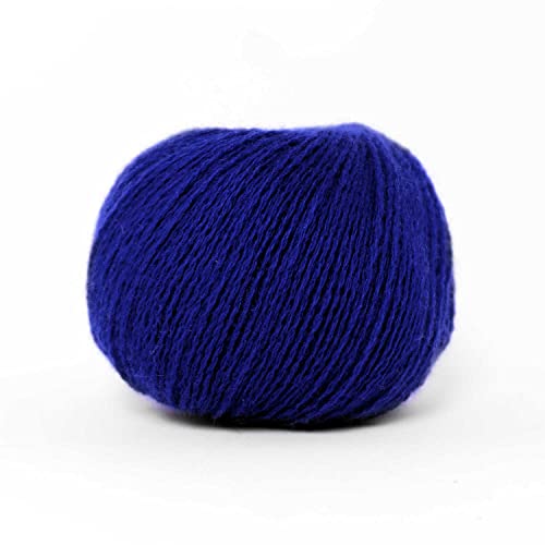 25 g Pascuali Cashmere Lace Strickwolle | 100% Kaschmirwolle Bio Kaschmir zum Stricken und Häkeln, Farbe:Indigo 34