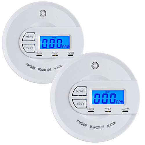 VisorTech Kohlenmonoxid-Alarm: 2er-Set Kohlenmonoxid-Melder, 10-Jahres-Sensor, Display, EN 50291 (Kohlenmonoxid-Wächter)