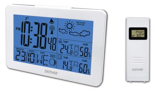 Denver Wetterstation 'WS-530' mit Außensensor, Alarmfunktion, sowie Messung von Temperatur und Luftfeuchtigkeit, weiß