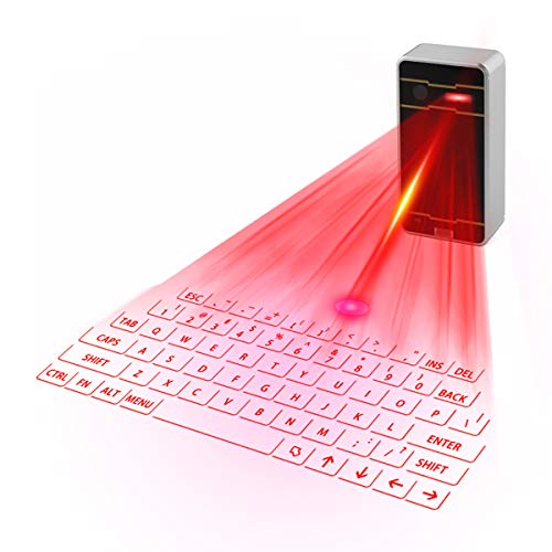 Zeerkeers Mini Virtuelle Laser Tastatur Bluetooth Drahtlose Projektion Mini Tastatur Tragbare für Computer Telefon Pad Laptop (Schwarz)