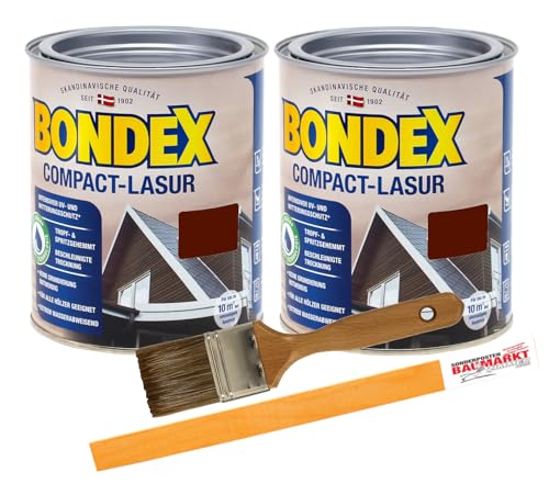 Bondex Compactlasur 2in1 Holzlasur rio palisander 1,5L zum sprühen und streichen inkl. Pinsel und Rührstab