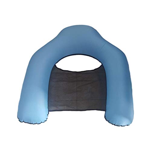 Tixiyu Aufblasbarer schwimmender Liegestuhl, Schwimmbad-Wasserhängematte mit Aufbewahrungstasche, keine Pumpe erforderlich, geeignet für Erwachsene und Kinder, schwimmendes Sofa (blau)