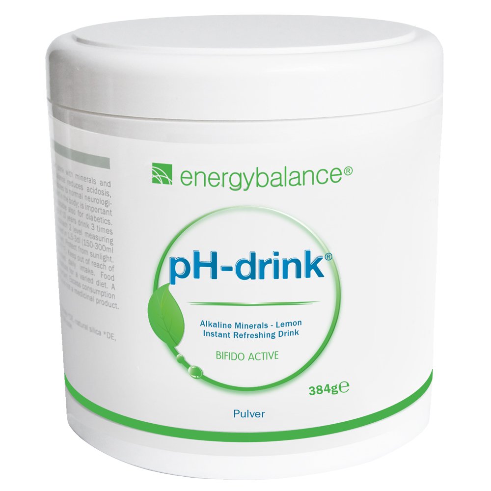 EnergyBalance pH-drink - Pulver Bifido Active Lemon Basengetränk - Spurenelemente, Mineralien, Zitronengeschmack - Säure-Basen Ausgleich - Vegan, Natürlich, ohne Zusätze - 384 g