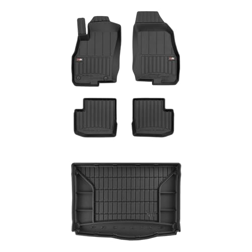 FROGUM ProLine 3D EIN Satz Gummimatten Exklusiven Auto Fußmatten und Kofferraumwanne Kofferraummatte für FIAT Punto EVO 2009-2012 | Die höchsten Kanten