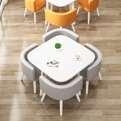 MTSYXYM Esstisch und Stühle, Kombination aus Esstisch und Stühlen, Küchen-Esstisch-Set für 4 Personen,Kleine Konferenzraum Tische Tisch und Stuhl Set Sparen Platz. (Size : Style6)