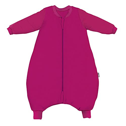 Schlummersack Baby Schlafsack mit Füßen Winter 3.5 Tog 80 cm Beere | Schlafsack mit Beinen für eine Körpergröße von 80-90cm | Winter Schlafsack Baby mit Ärmel