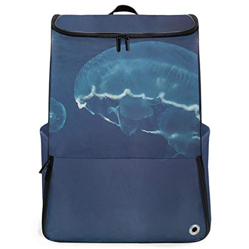 FANTAZIO Laptop-Rucksack für Unterwasser, mit Quallen, langlebig, für Schule und Schule, für Outdoor, Camping, passend für bis zu Notebook