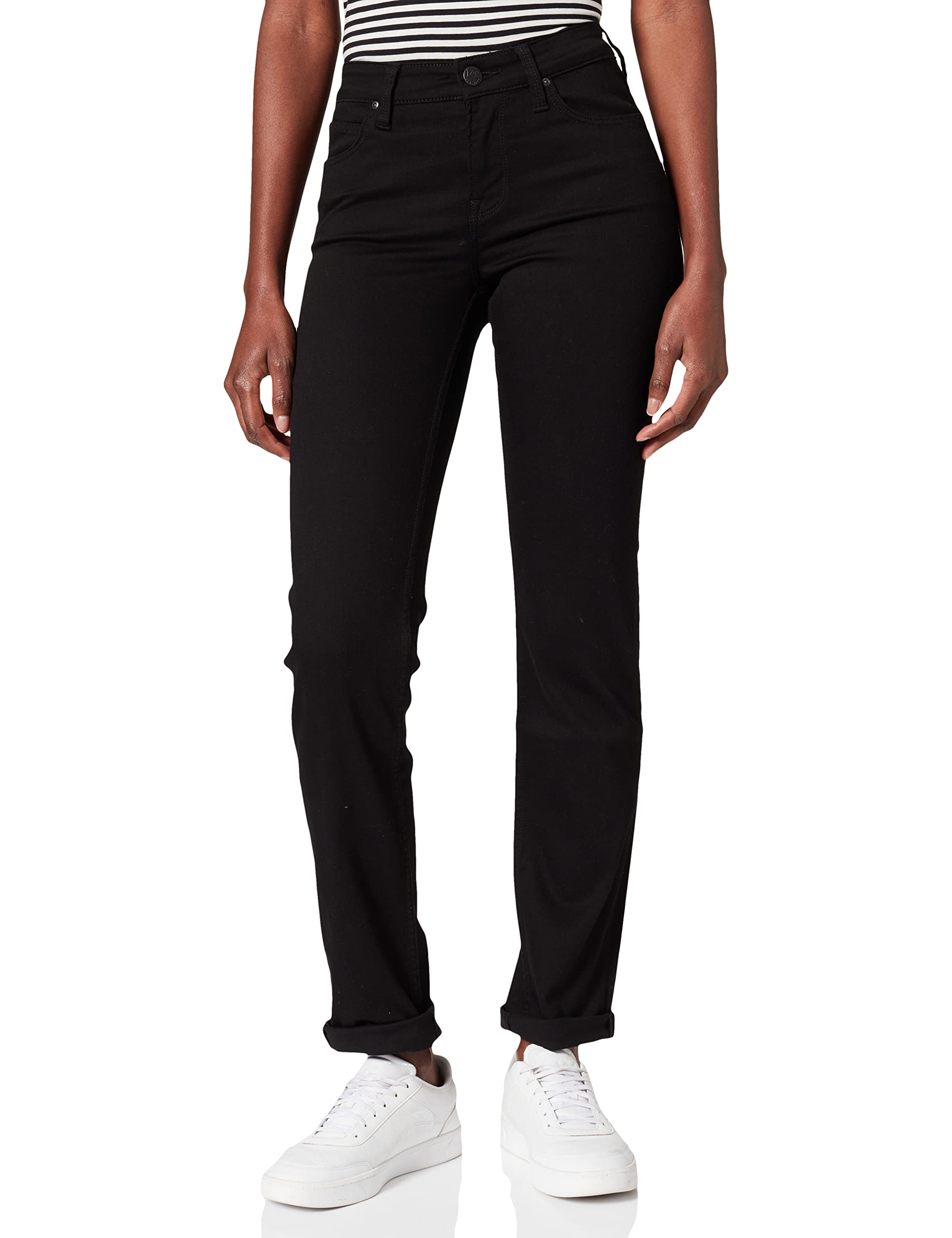 Lee Damen Marion Straight Jeans, Schwarz (Black Rinse 47), 34W / 33L