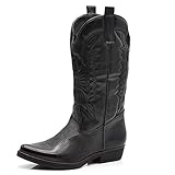 Texani Damenschuhe Cowboy Western Stiefel Spitze Camperos Ethnic DT-16, Schwarz - 5005 Nero - Größe: 38 EU