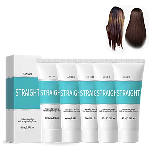 Protein Correcting Hair Straightening Cream, Silk & Gloss Hair Straightening Cream, Nourishing Fast Smoothing Collagen Hair Straightener Cream for All Hair Types (5 Stück)