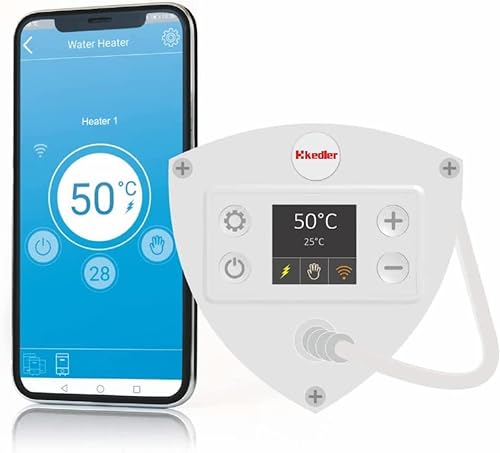 KEDLER® Heizstab 1,5 KW 5/4" programmierbar Thermostat Heizelement Heizpatrone Wifi Steuerung