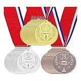SVRITE 30 Stück Gold, Silber, Bronze, Siegermedaillen, Auszeichnungen, 1., 2. und 3. Preise für Wettbewerbe