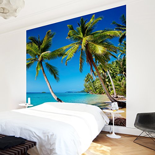 Apalis Vliestapete Beach of Thailand Fototapete Quadrat | Vlies Tapete Wandtapete Wandbild Foto 3D Fototapete für Schlafzimmer Wohnzimmer Küche | Größe: 192x192 cm, blau, 97508