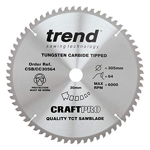 Trend CSB/CC30564 CraftPro Quersägeblatt mit 64 Zähnen, 305 x 30 mm