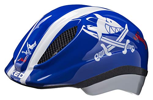 KED Meggy Originals M Sharky Blue - 52-58 cm - inkl. RennMaxe Sicherheitsband - Fahrradhelm Skaterhelm MTB BMX Kinder Jugendliche