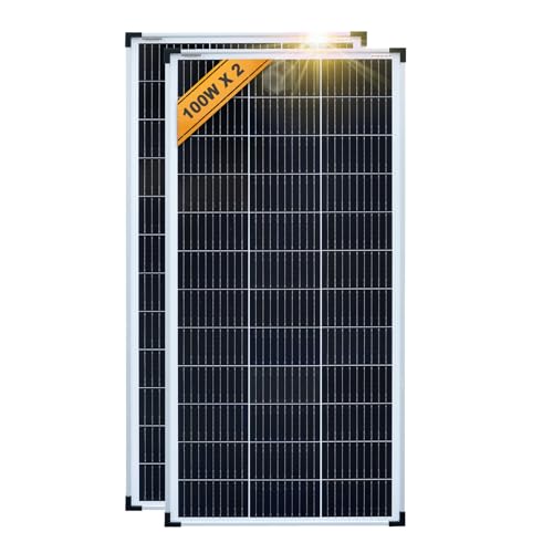 enjoysolar® Mono 100W Monokristallines Solar panel 100Watt ideal für Wohnmobil, Gartenhäuse, Boot (Doppelverpack)