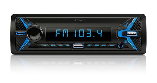 ELGAUS ES-MP890C, universelles 1 DIN Autoradio mit 2 USB Slots, MP3, RDS, ID3, RGB, AUX, SD Kartenslot, Freisprechfunktion, Fernbedienung