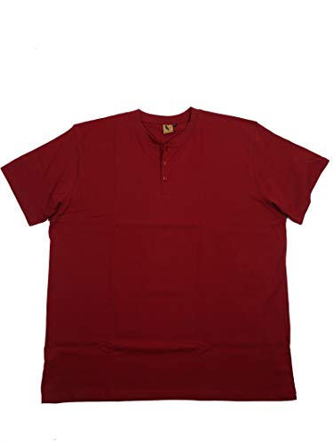 Abraxas Kurzarm T-Shirt mit Knopfleiste, Bordeaux, Größe:8XL