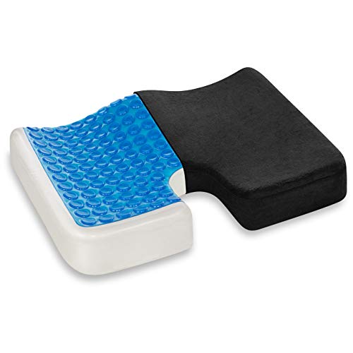 Vitabo ergonomisch geformtes Sitzkissen, Steißbein-Kissen mit extra Dicker Gel-Schicht (Schwarz)