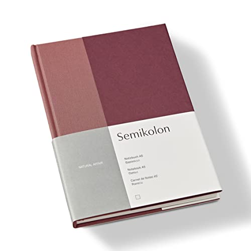 Semikolon 368738 – Notizbuch Natural Affair A5 dotted - 176 Seiten, cremeweißes Papier – Lesezeichen – Blossom