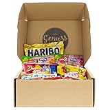 Genussleben Geschenkbox mit nimm2 Lachgummi, Kinder Riegel und Haribo Goldbären Großpackung, Weihnachten Geschenk Kinder Süßigkeiten