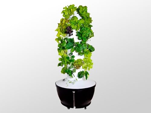 Dancover Hydroponischer Pflanzenturm mit LED, 0,8x0,8x1,7m, Weiß