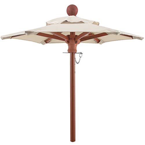 anndora Mini Tisch Sonnenschirm Dekoschirm 100 cm rund mit Winddach - Natural