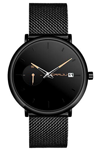 SUPBRO Herren Uhr Männer Edelstahl Wasserdicht minimalistische Armbanduhr Analog Zifferblatt Business Uhr Datum Dünne Chronograph