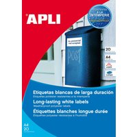 APLI Wetterfeste Folien-Etiketten, 64,6 x 33,8 mm, weiß