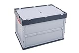 Profi-Faltbox mit Deckel 2er Set Auer Faltbox, FBD 64/42, 60x40x42 cm, 87 Liter, Behälter Stapelbehälter Aufbewahrungskiste Transportbox Plastikbox