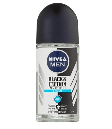 6er Pack - NIVEA Men "Invisible Black & White Fresh" Deo Roll-on - 50 ml