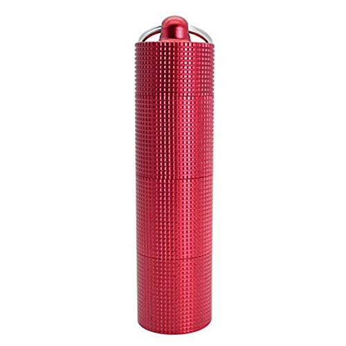 Aluminium Pille Box Tragbare Wasserdichte Dichtung Separate Multifunktionslenaufbewahrungs Boxen,Red,8.2CM