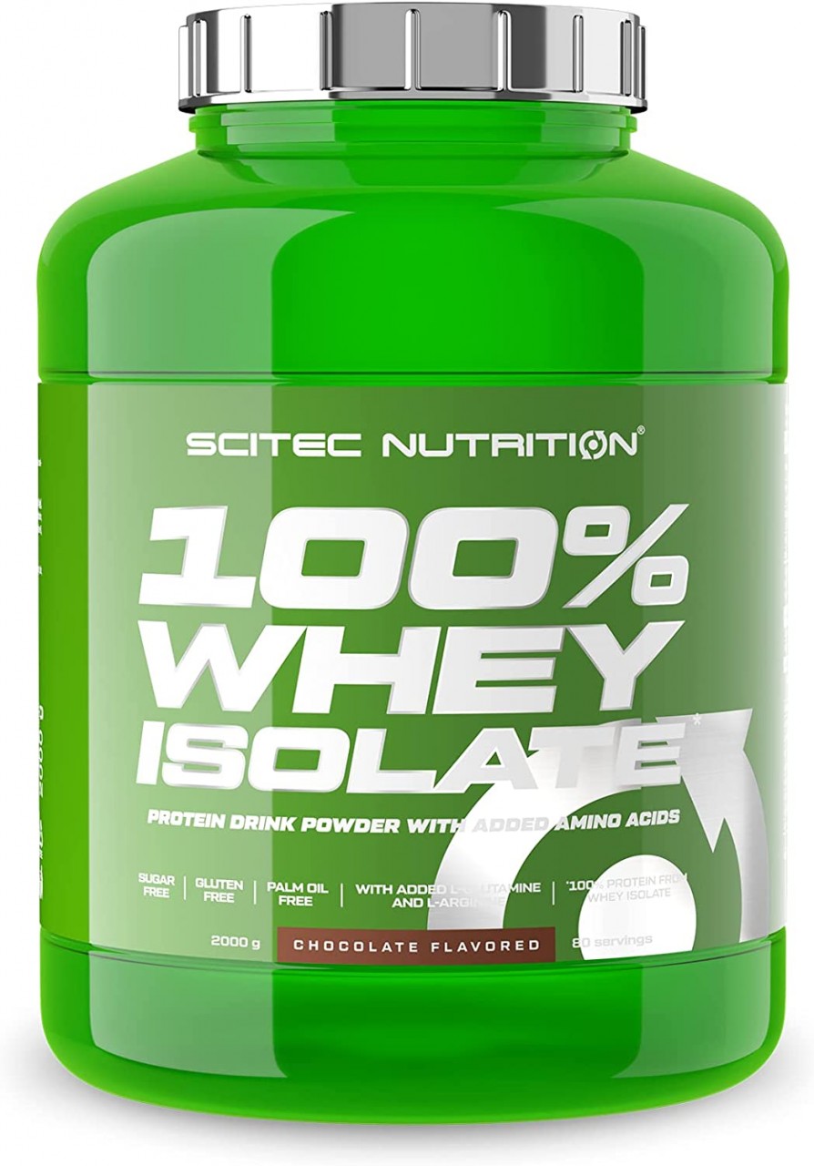 Scitec Nutrition 100% Whey Isolate mit zugefügten extra L-Glutamin, 2 kg, Himbeere