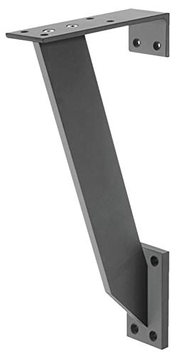 Gedotec Design Barkonsole gerade Barstütze für Wand-Montage | Tragkraft 30 kg | Konsole Aluminium massiv | Thekenfuß schräg flach | Alu silber matt eloxiert | 1 Stück - Regalkonsole rechteckig flach