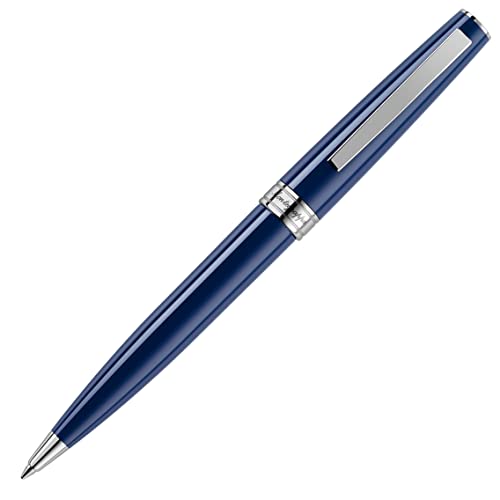 Montegrappa Kugelschreiber Armonia Navy Blue | Schreibstift aus Harz mit Beschläge aus Edelstahl | Stilvolle Geschenkbox