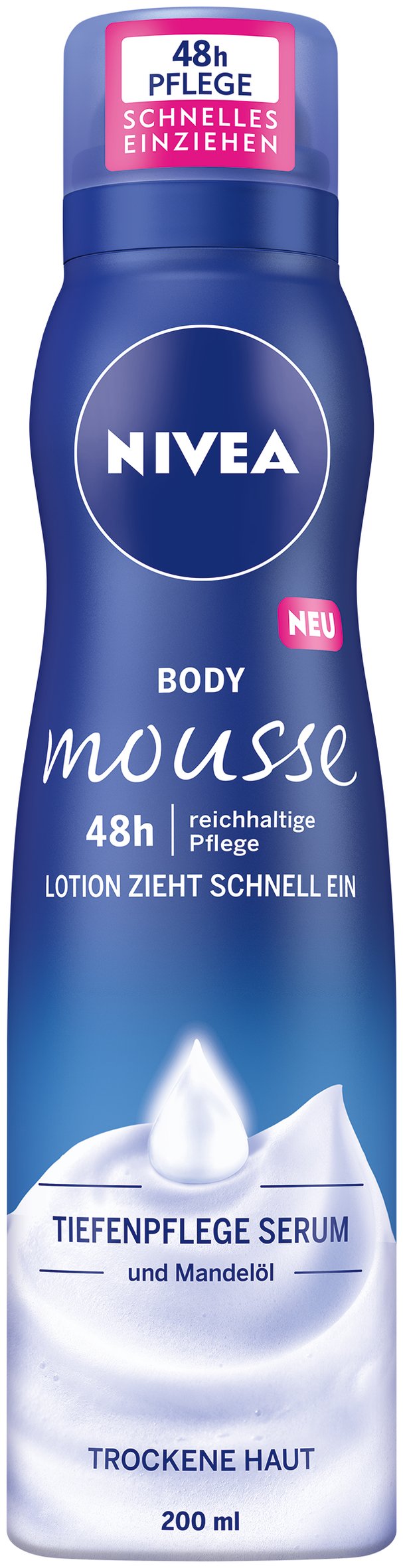 NIVEA Körper Mousse mit Mandelöl, für trockene Haut, Spender, 3er Pack (3 x 100 ml)