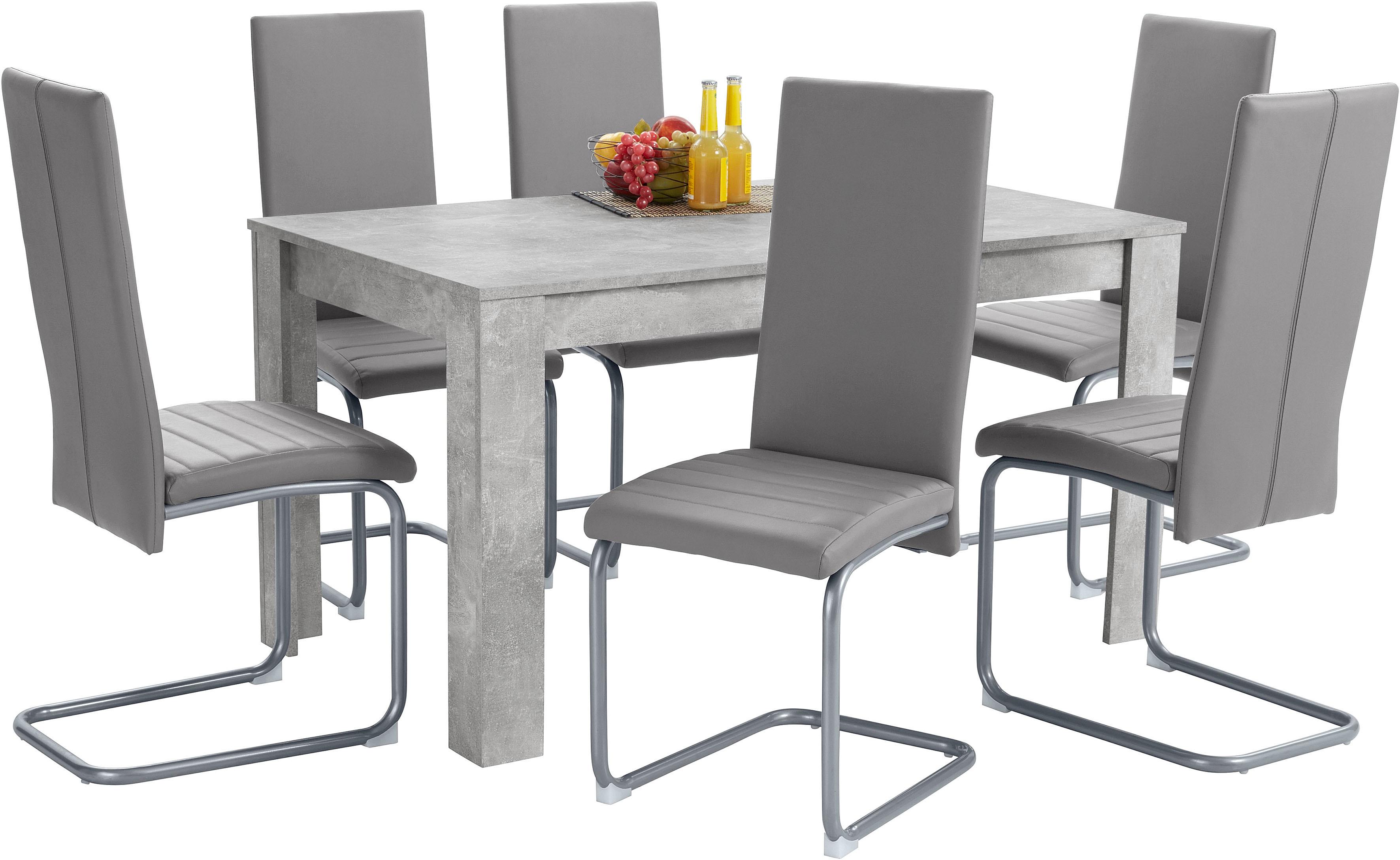 Homexperts Essgruppe "Nitro", (Set, 7 tlg.), Tisch - Breite 140 cm + 6 Stühle 3