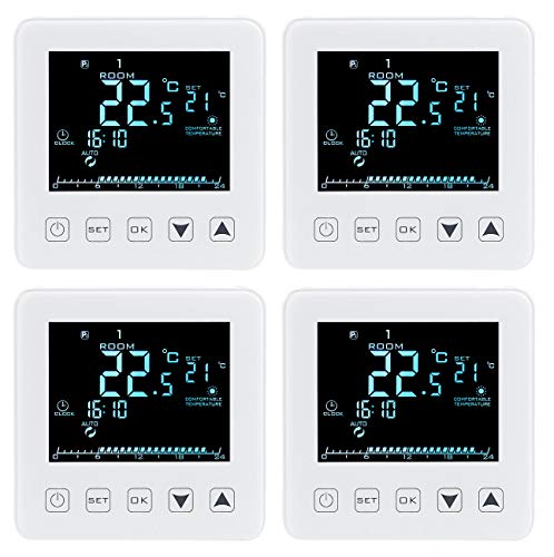 revolt Thermostat WiFi: 4er-Set WLAN-Thermostate für Fußbodenheizungen, für Siri, Alexa & GA (Funk-Thermostat)