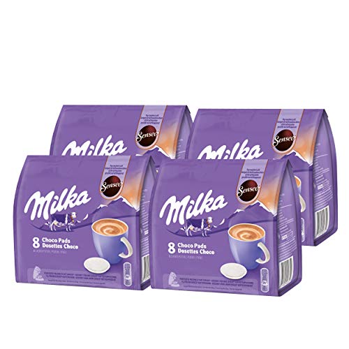 Senseo Milka Choco Pads 4er Set, Schokoladengetränk, 4 x 8 Pads / Portionen