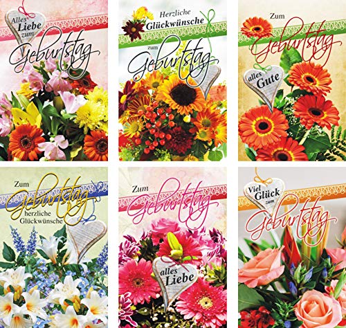 Iloda® 100 Glückwunschkarten zum Geburtstag Blumen 51-0775 Geburtstagskarte Grußkarte