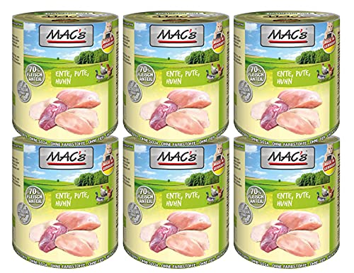 MAC''s Cat Ente + Pute + Huhn 400g Katzenfutter, Feuchtfutter Größe 6 x 400g