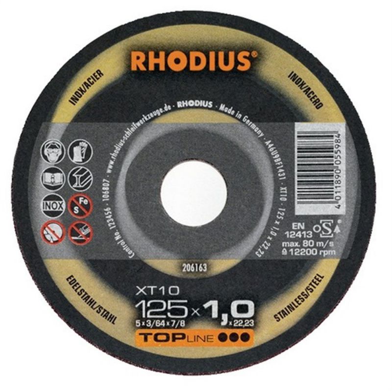 RHODIUS Trennscheibe (D125x1,5mm gerade / INOX / Inhalt: 50 Stück) - 206165