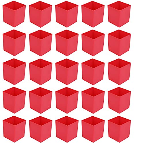 25 Stück Kunststoff-Einsatzkasten E 63/1, Lagerbehälter, rot 54x54x63 mm (LxBxH), aus PS, Industriequalität