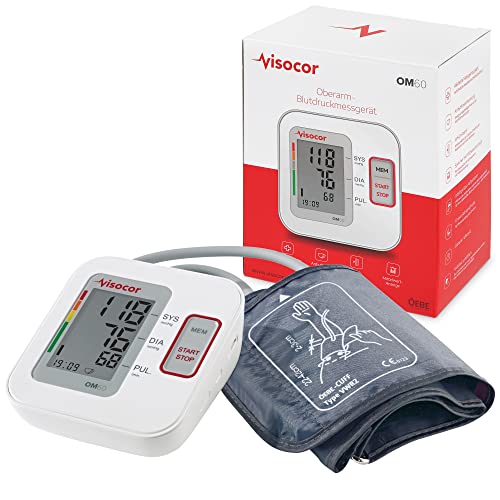 Visocor 25060 Om60 Blutdruckmessgerät Oberarm mit Universal-Bügelmanschette (22-40 cm) Zur Vollautomatischen Messung von Blutdruck Und Puls