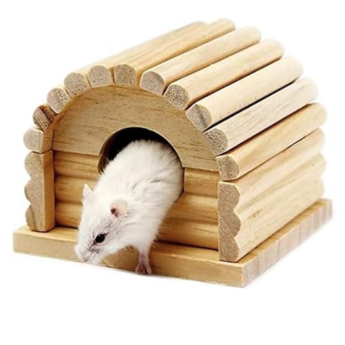 LWINGFLYER Hamster-Holzleiter Schaukel Wippe Spielzeug für Käfig Übung Geschenk Kleine Haustier Zwerg Ratte Maus Rennmäuse Chinchilla Meerschweinchen (Haus 1 Packung)