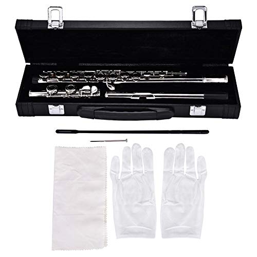 16 Löcher C-Schlüssel, Flöten-Set mit Reinigungsstab, Konzertflöte für Kinder oder Anfänger, 63 x 5 cm