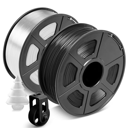 SUNLU ABS Filament 1.75 mm für den 3D-Drucker ABS 3D-Drucker Filamentgenauigkeit +/- 0.02 mm, Schwarz + Transparent