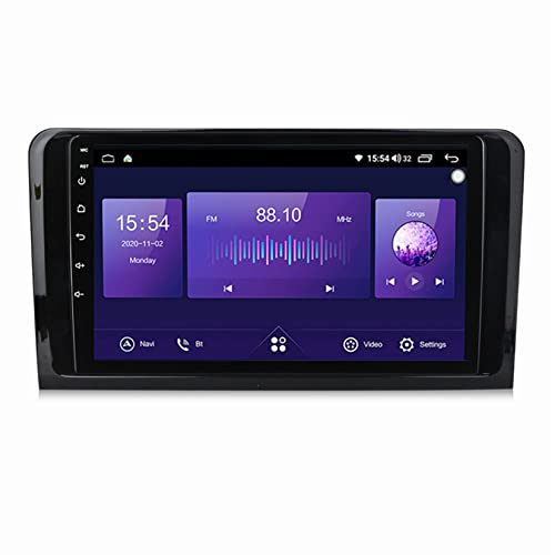 Doppel Din Radio Android Autoradio Carplay Bluetooth Für Mercedes Benz W164 ML GL 2005-2012 Unterstützt WiFi USB+Spiegel Link + Rückfahrkamera+ Intelligente Sprachsteuerung Gilt