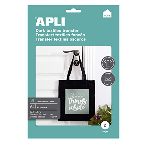 APLI 10247 - Papel transfer A4 prendas de color 5 hojas