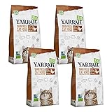 Yarrah - Trockenfutter getreidefrei mit Huhn & Fisch für Katzen Bio - 2,4 kg - 4er Pack